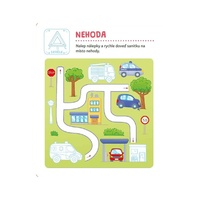 Mrňous hraje a nalepuje. Vozidla na cestě