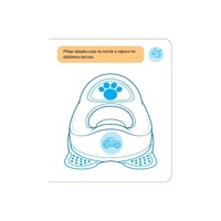 Malý méďa se učí chodit na nočník