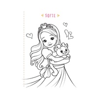 Omalovánka s vodovými barvami. Princezny