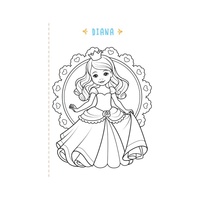 Omalovánka s vodovými barvami. Princezny