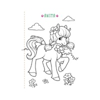 Omalovánka s vodovými barvami. Poníci