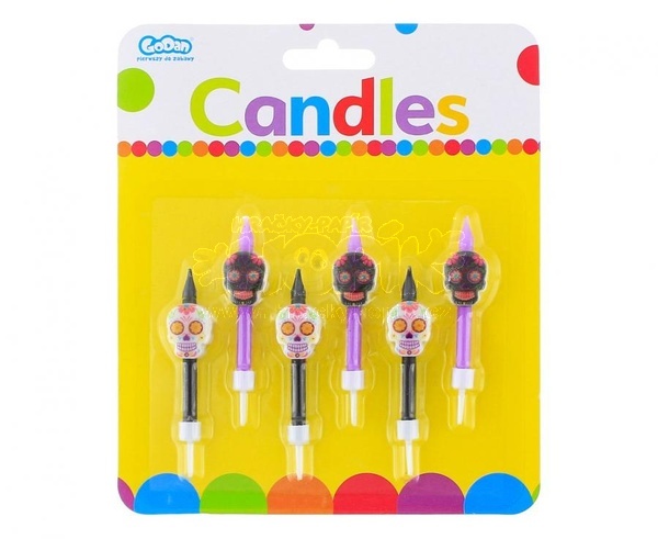 Svíčky na dort Masky Lebky Halloween 6ks