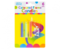 Svíčky dortové 5cm barevný plamen 6ks