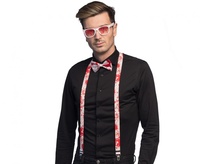 Kostým Krvavé kšandy,motýlek a brýle pro dospělé Halloween