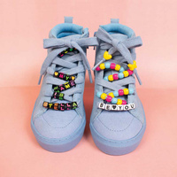 Barevné plastové korálky abeceda 7x7mm 300ks