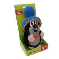 Moravská ústředna Krteček 20cm mluvící s modro žlutým kulichem