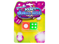 Hrací kostka Jumbo 3,6cm na baterie se světlem 2ks na kartě