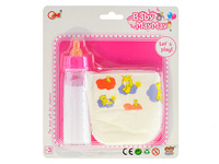 Lahvička s mlékem 13,5cm a plena pro panenky na kartě