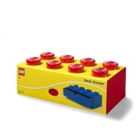 LEGO stolní box 8 se zásuvkou červený