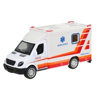 Záchranáři Ambulance Sanitka kovová na zpětný chod