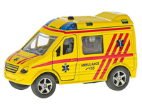  Auto ambulance 11cm kov zpětný chod na baterie česky mluvící se světlem v krabičce