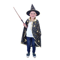 Dětský čarodějnický plášť s kloboukem černý