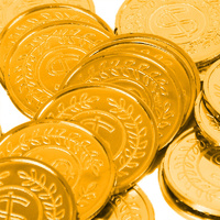 Mince pirátské zlaté v sáčku