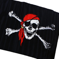 Vlajka pirátská 47x30cm s tyčkou 62cm 