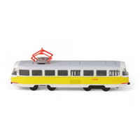 Tramvaj Tatra T3 česká kovová 16cm žlutá retro