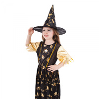 Dětský Kostým čarodějnice zlatá vel.M šaty na karneval