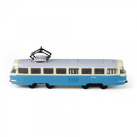 Tramvaj Tatra T3 česká kovová 16cm modrá retro