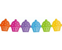 Girlanda papírová Muffin barevná 360x15.1x18cm