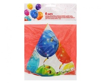 Klobouček karnevalový papírový Párty balónky 6ks