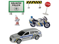 Sada dálniční policie auto a motorka