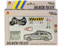 Sada dálniční policie auto a motorka