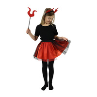 Dětský kostým Čertice sukně tutu s rohy a hůlkou 