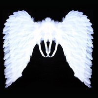 Andělská křídla bílá z peří 51x54cm