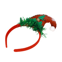 Čelenka Vánoční čepice Santa Claus stromeček s rolničkou 