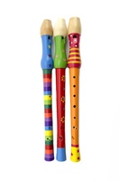 Flétna malovaná dřevo 33cm různé barvy