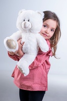 Snílek medvěd bílý plyš 40cm na baterie se světlem se zvukem