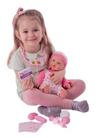 Miminko nemocné měkké tělo 36cm guma s doplňky na baterie se zvukem se světlem