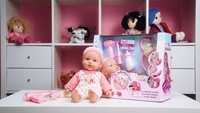 Miminko nemocné měkké tělo 36cm guma s doplňky na baterie se zvukem se světlem