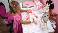 Miminko nemocné měkké tělo 36cm guma s doplňky na baterie se zvukem se světlem