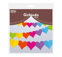 Girlanda papírová Srdíčka barevná 360x17.1x18cm