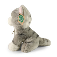Plyšová kočka 18 cm šedá eco friendly