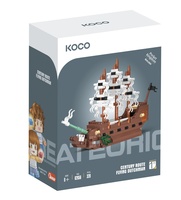 Stavebnice mini KOCO loď Bludný Holanďan plast 320ks v krabičce