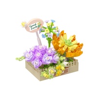 Stavebnice mini KOCO Květinové aranžmá sukulentů plast 295 dílků v krabičce