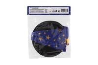 Klobouk čarodějnický pro děti průměr 38cm modro-zlatý v sáčku karneval