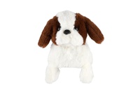 Pes Salto skákací chodící 19cm na baterie se zvukem v krabici