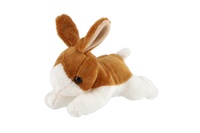 Králík ležící plyš 11x15cm hnědo-bílý 0m+