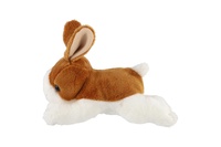 Králík ležící plyš 11x15cm hnědo-bílý 0m+