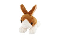 Králík ležící plyš 11x15cm hnědo-bílý 0m+