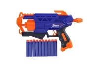 Pistole na pěnové náboje 28cm plast + 10 ks nábojů v krabici 31x22x7cm