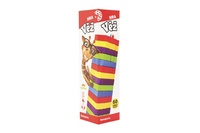 Hra věž dřevěná 60ks barevných dílků společenská hra hlavolam v krabičce