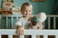 Ovečka uspávačka/usínáček projektor plyš/plast 35x22cm na baterie se zvukem,světlem