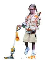 Detektor kovů/hledačka pokladů plast 65cm na baterie se světlem se zvukem v krabici 