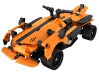 Stavebnice iM.MASTER 2v1 auto na zpětné natažení plast 278 dílků oranžové v krabici 