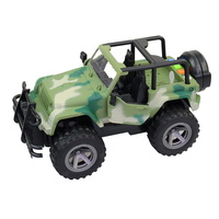 Made Jeep vojenský na setrvačník s reálným hlasem posádky 23cm 