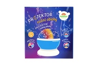Projektor noční oblohy plast 14x11cm na baterie/USB se světlem v krabici